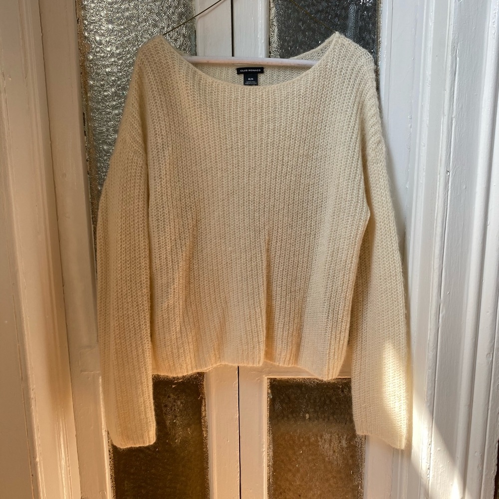 Club Monaco Cream Alpaca Sweater